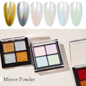 Cietā Magic Mirror Nail Art Glitter Pulveris Hologrāfiskā Lāzera Chrome Nagus Pigmenti Putekļu Želeja Rotājumi Manikīra Instruments