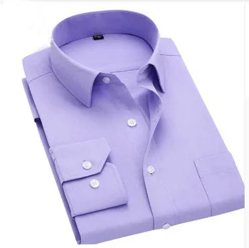 Augstās Modes Pogu uz Leju ar garām Piedurknēm Slim Fit Vīriešu tērpu Kreklu Jauki Rudens Dizainers Cietā Vīriešu Biznesa Apģērba Krekli M-4XL