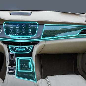 Par Cadillac CT6 2018-2022Car Interjera Centra konsole Pārredzamu TPU aizsargplēvi Anti-scratch Remonts filmu Piederumi Pielāgot