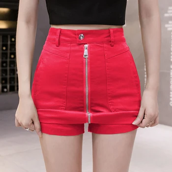 Ir 2021. pavasarī un vasarā jaunas džinsa bikses, svārki korejiešu versiju, sarkana augsto vidukli rāvējslēdzēju-line svārki stiept pack hip karstā bikses