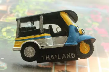 Taizeme Tuk-Tuk Tūrisma Ceļojumu Suvenīru 3D Sveķu ledusskapis Ledusskapis Magnēts Kuģiem, Mājas Dekoru, Dāvanu Idejas
