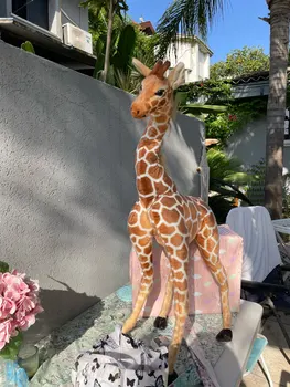 50-120 cm Milzu Reālajā Dzīvē Žirafe Plīša Rotaļlietas Augstas Kvalitātes mīkstās Lelles Mīkstas Bērniem Bērniem Bērnu Dzimšanas dienas Dāvanu, Ziemassvētku Dekori