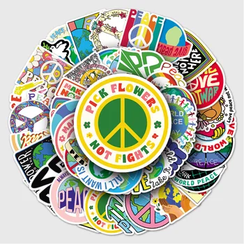 50gab Pasaules Miera Uzlīmes Estētisko Mieru un Mīlestību, Uzlīmes Karikatūra Decal DIY Tālrunis Klēpjdatoru Bagāžas Skeitborda Ģitāra Bērniem Rotaļlietas B2