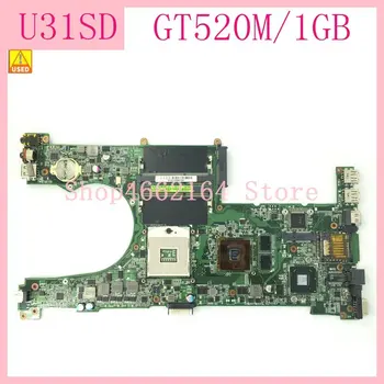 U31SD GT520M/1GB REV:2.1 Grāmatiņa Mainboard Par ASUS U31SD U31S X35S U31SG Klēpjdators Mātesplatē, ko Izmanto