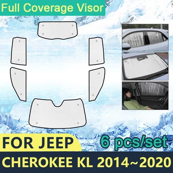 Pilns Pārklājums Saulessargi Jeep Cherokee KL 2014 2015 2016 2017 2018 2019 2020 Auto Piederumi Sejsegu Pusē Saules Aizsardzības Logu