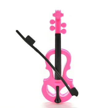 JAUNI 1gab Meitene, Dzimšanas diena Dāvanas, Mūzikas Instrumentu Rotaļlietas Kid ' s Play House Plastmasas Rotaļlietu Vijole Lellēm Dreamhouser Rožu krāsas