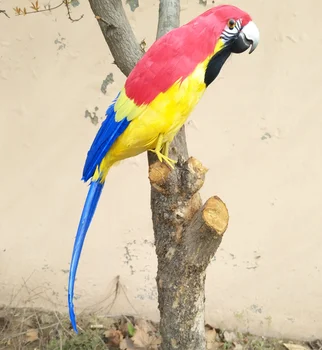 simulācijas sarkans un dzeltens papagailis modelis putas&spalvu jaunu papagailis lelle par 42cm