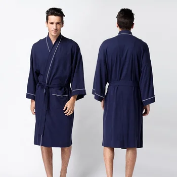 Vīrieši Vafeļu Peldmētelis Pāris Kimono, Halāti, Kāzu Medus Dāvanu Jubilejā Dāvanu Spa Kokvilnas Sleepwear