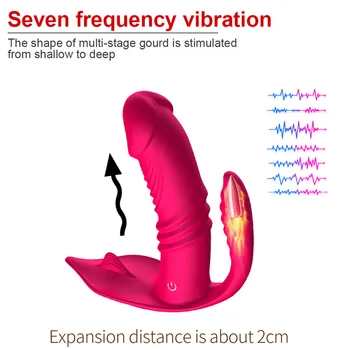 Tālvadības Pults Apkures Vibrators Slēptās Dildo 3 Punkti Vibrējošu Klitora Anālais Maksts Biksītes Massager Seksa Rotaļlietas Sievietēm