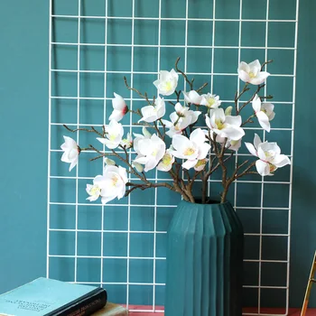 Mājas Apdare Simulācijas Orhideju Mākslīgā Magnolijas Zīda Ziedi Kāzu Dekorēšana Pundurkociņš Augu Viltus Ziedu