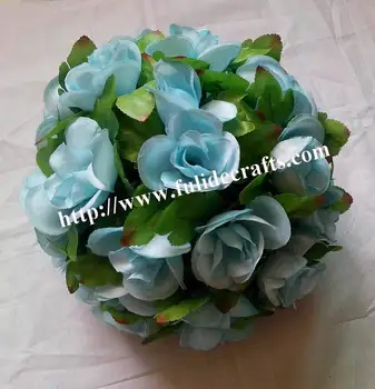 SPR 40cm Ziemassvētku mākslīgo rožu ziedu balle,kāzas apdare-Ezers zils
