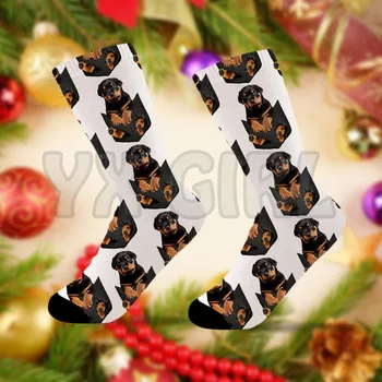 Rotveilers Kabatā Zeķes 3d Printed socks Augstu Zeķes Vīriešiem, Sievietēm augstas kvalitātes pusgarās zeķes Jaunums zeķes