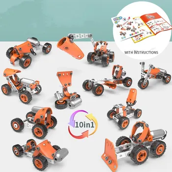 10 Modeļi Vienā Izjaukt Rotaļu Auto Mīkstu Līmi, Montāža Projektēšana Automašīnas Bērnu Barošanas DIY Skrūvju Montāža Rotaļlietas, Celtniecības Bloki