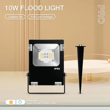 Gledopto Zigbee LED Prožektors Lampas 12V 10W Smart Pro ir Savietojams ar Tuya APP Alexa Echo Zigbee 3.0 Āra Refletor Apgaismojums