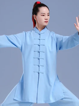 Lina Maisījums Kung Fu Tai Chi Apģērbu Cīņas Mākslas Drēbes Taiczicjuaņ Ušu Vienotu Wing Chun Multicolor 2022 Jaunu Stilu Gaiši Zils