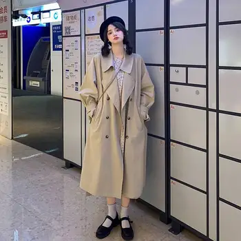 Rudens ir 2021. jaunu korejiešu zaudēt vertikālā vējjaka sieviešu vidū un ilgu Britu Japāņu stila jaka