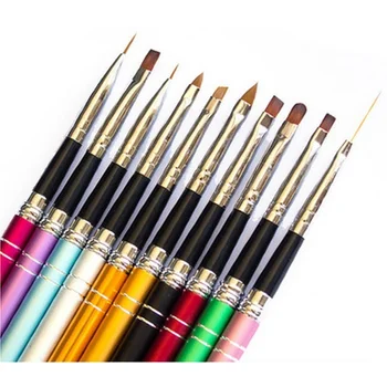 10 Nail Art Brush Tool Set Krāsas Pildspalvu Gaismas Terapija Pildspalvu Vilkt Līnijas Pildspalvu Punktu Urbt Pildspalvu