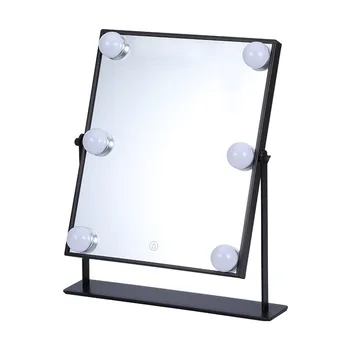 LED Touch Sensors Aplauzums Spogulis Gaismas, Melna Balta Aptumšojami Led tualetes galdiņš Apgaismojums 25x30cm Iedomība Spogulis ar Gaismas 6pcs